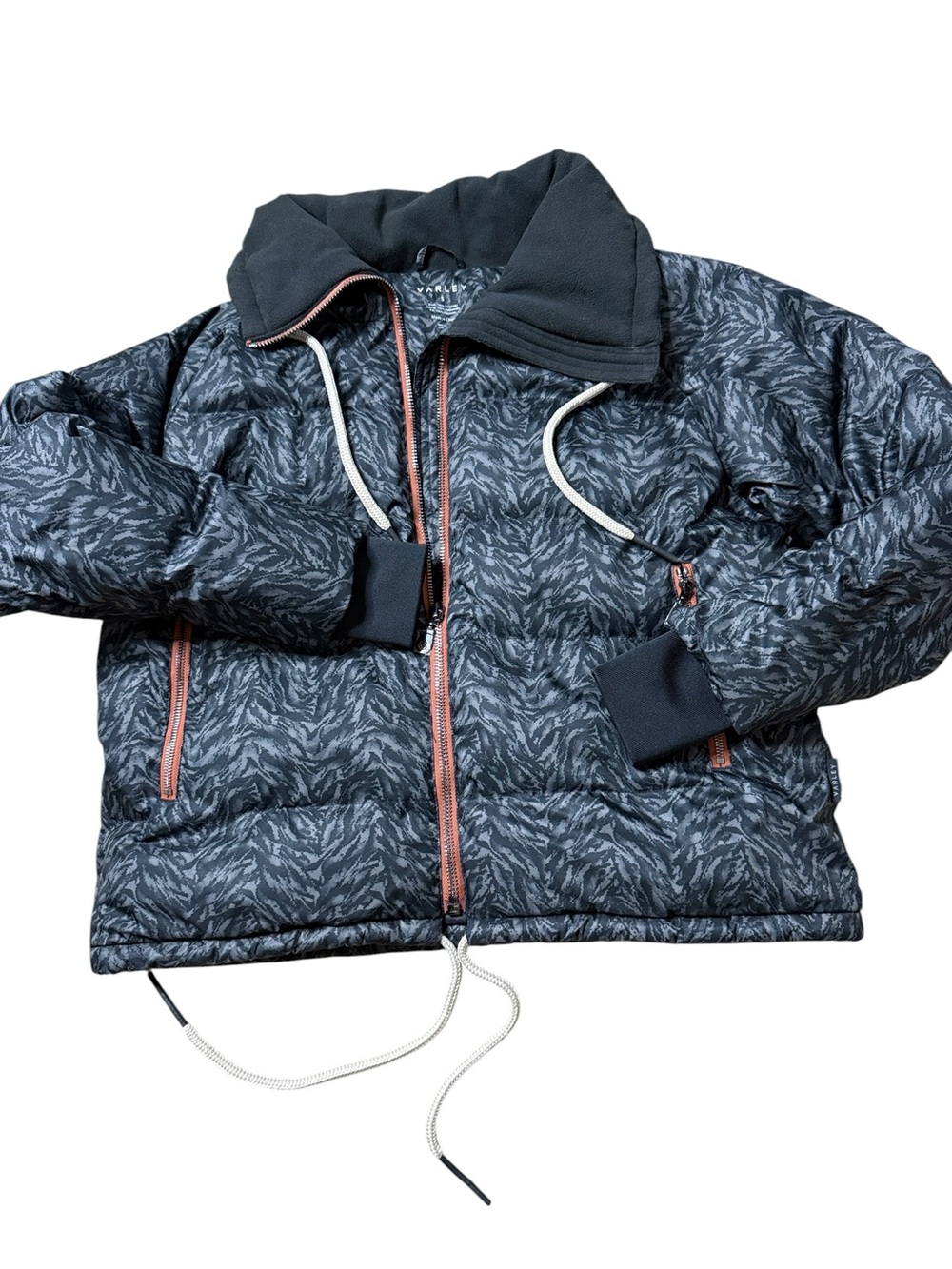 Varley Women’s Granville Puffer Jacket Dark Mono Zebra Pattern Size Small - Picture 6 of 11